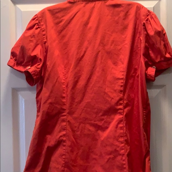 🔥3/$10 XL BananaRepublic orange button blouse - Picture 6 of 6